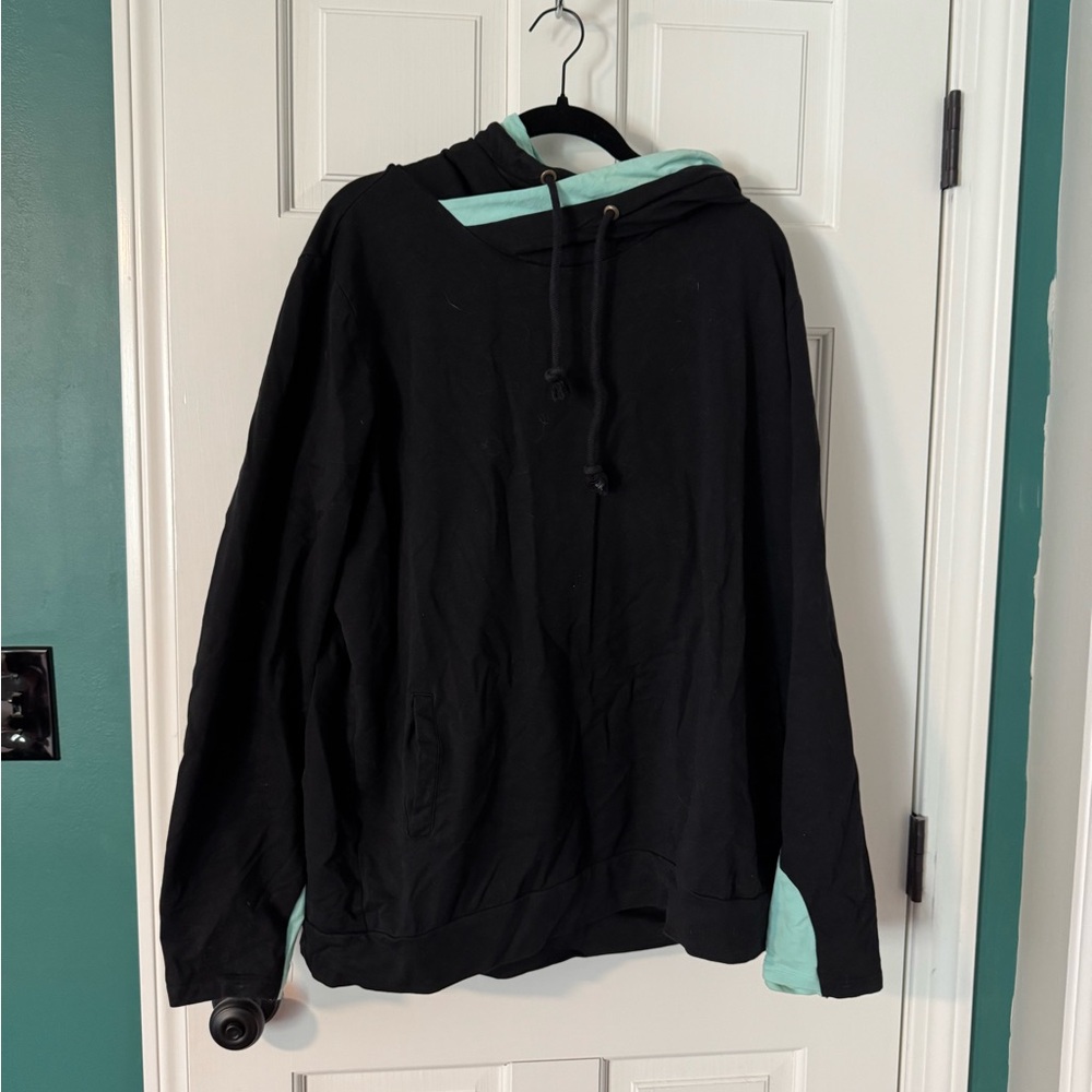 Black and Mint Green Hoodie